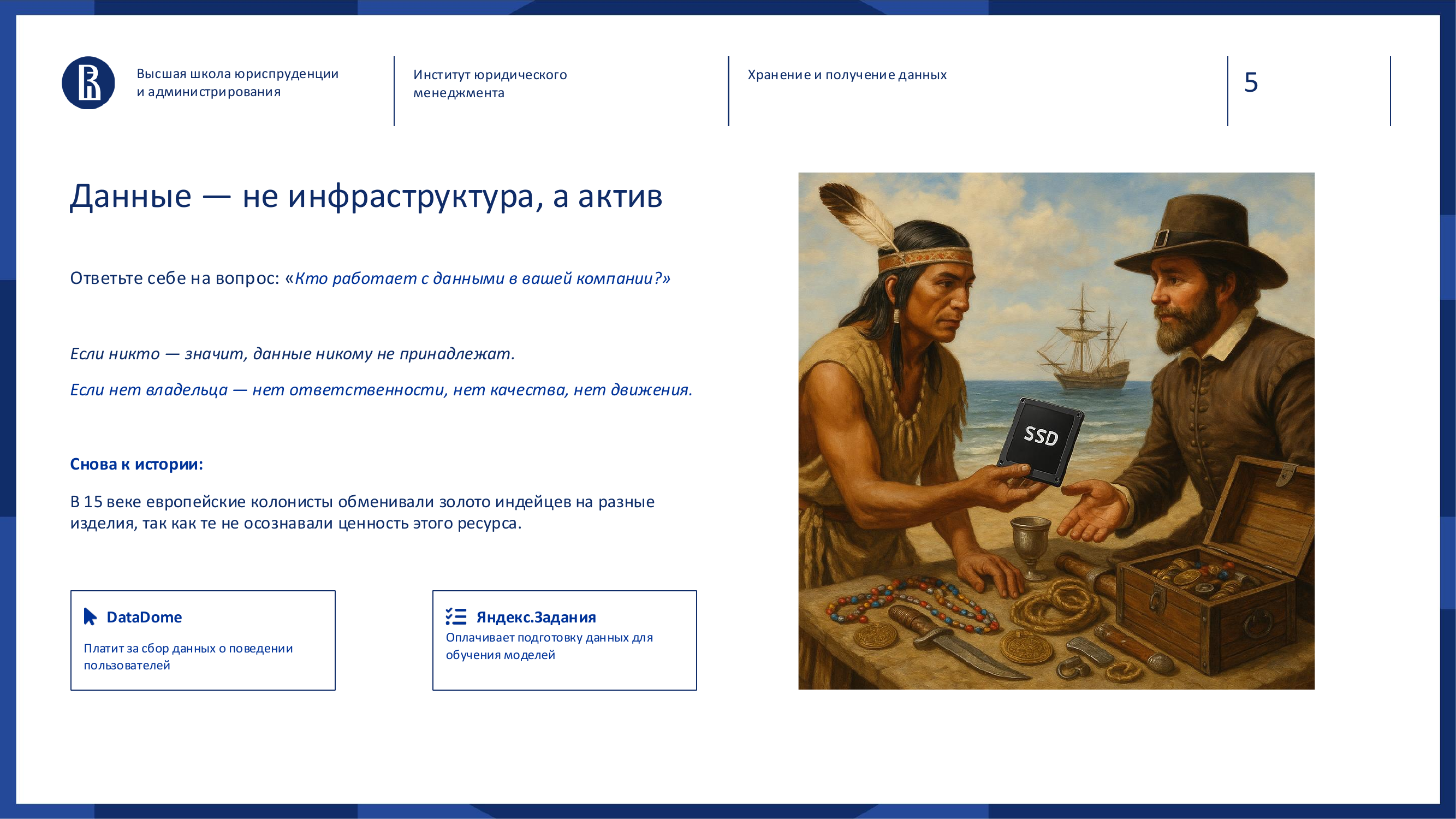 Слайд: Данные как актив
